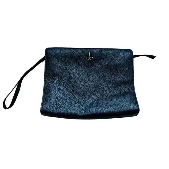 Kate Spade New York Polly Medium Pebble Leather Wristlet in Black - Picture 2 of 9